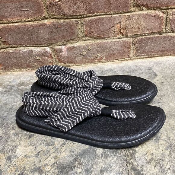 Sanuk Yoga Sling 2-Flip-Flop-Sandal Black Natural Congo Size 11 - Picture 1 of 8